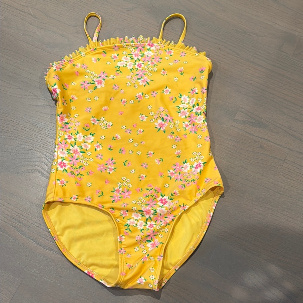 Cat & Jack Yellow Floral Kids Swimsuit